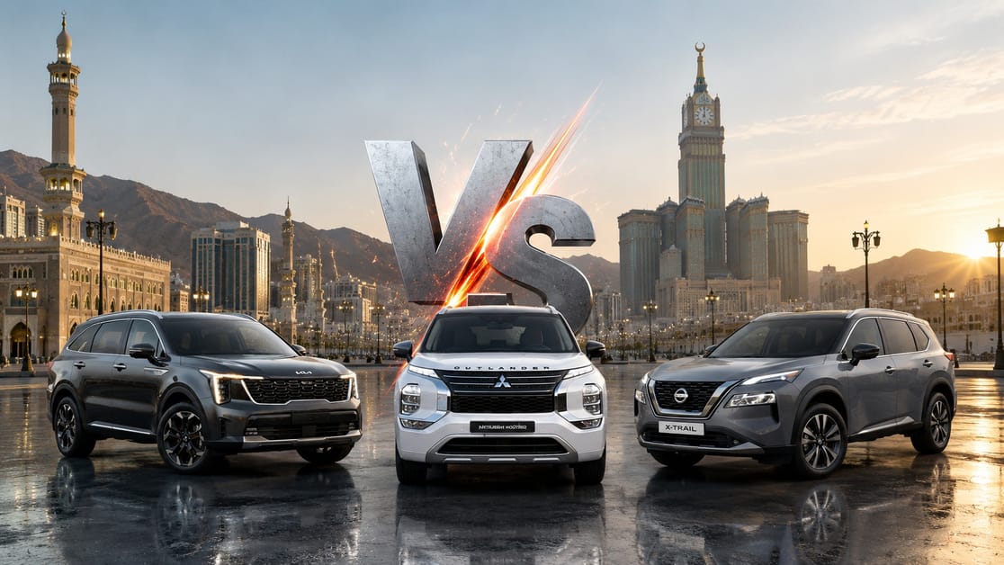 Mitsubishi Outlander vs Nissan X-Trail and Kia Sorento: KSA's Best Midsize Family SUVs?