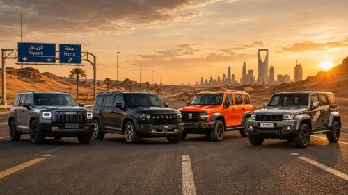 Looking for a Chinese Rugged Mid-Size SUV in Saudi Arabia? We Compare the Haval V7, Jetour T2, Tank 300, and BAIC BJ40